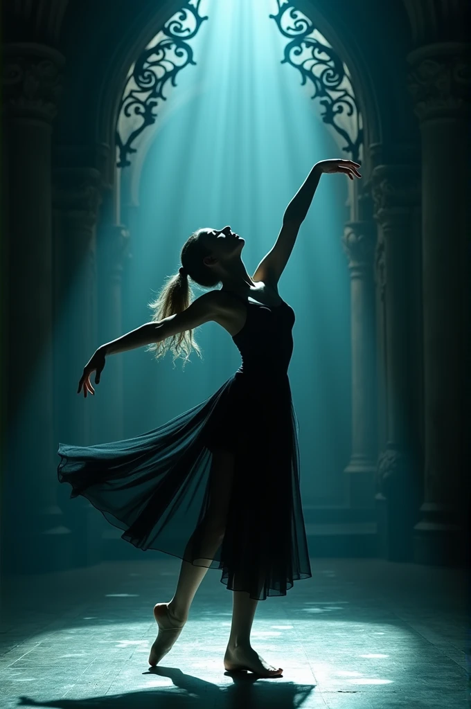 i am in action and I am the most famous dancer my movements are like those of light that look like they are in blur the message I want to give is that art is very real , the style is very real , very real 48k photo rules high contrast gothic horror light unique piece masterpiece artwork