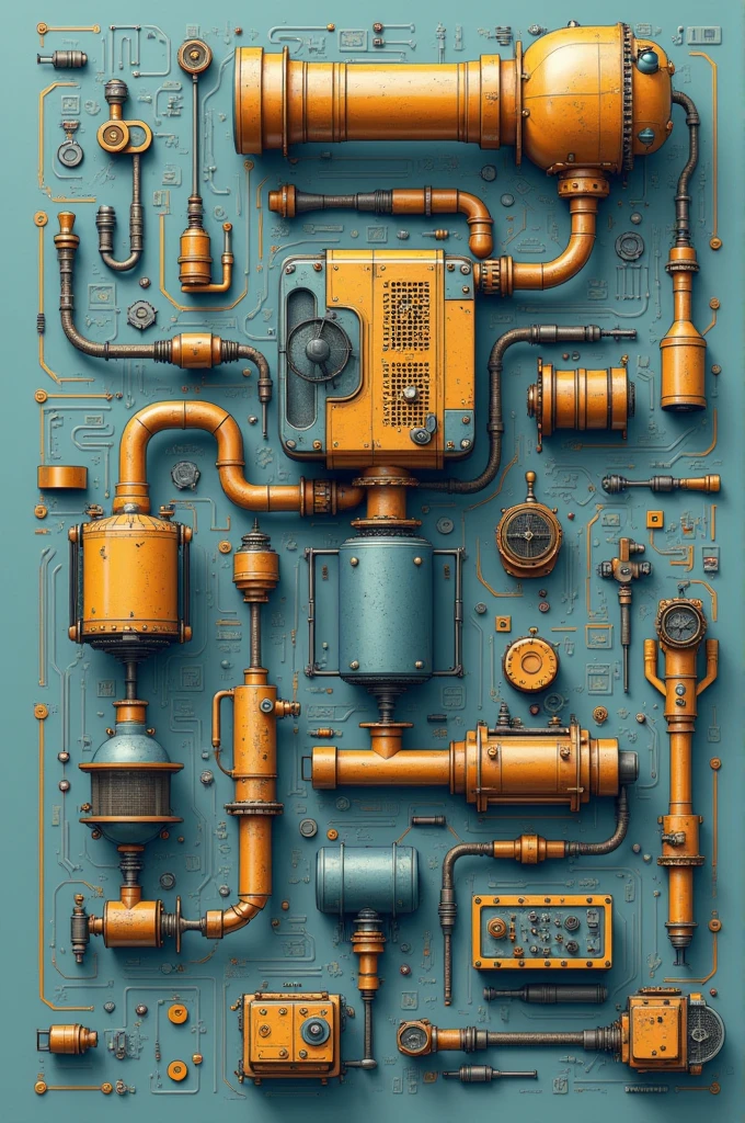 Generate me an image of hydraulic engineering that is not very bright and that shows black letters