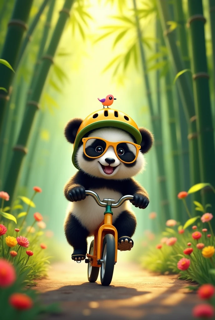 Panda was driving a cycle