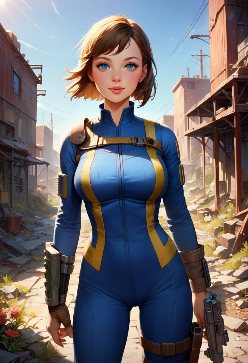 detailed illustration, (front view), (side view),dynamic angle, ultra-detailed, illustration, clean line art, shading, anime, detailed eyes, detailed face, beautiful face, dramatic lighting, detailed illustration, dynamic angle, ultra-detailed, illustration, (single woman: 1.8), masterpiece, masterwork, beautiful,

score_9, score_8_up, 1girl, female, solo, score_9, score_8_up, score_7_up, score_6_up, score_5_up, score_4_up, BREAK, multiple women, solo, big breasts, breasts, score_9, score_8_up, score_7_up, vault_girl, cute face, pip boy, bangs, body suit, happy, vault tec, tight fitting suit, deep cleavage, (background is a underground  fallout vault: 1.5), cowboy shot, multiple women in shot, women being friendly with each other,