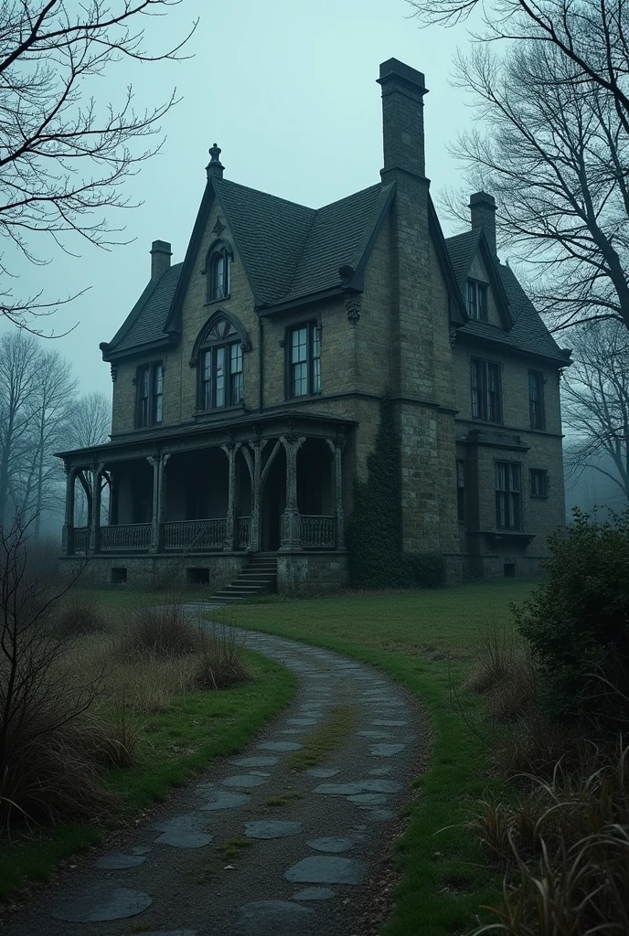 
In a small village stood an old mansion that had been abandoned for years. The mansion's walls were crumbling, and shadows of darkness loomed from the windows. Villagers said that strange noises came from the mansion at night, and many who had stayed there never returned.

