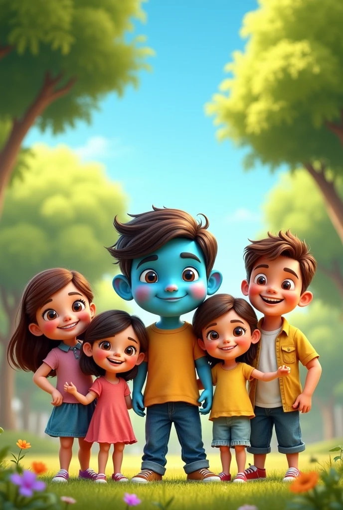 I want to modify my family picture add my picture with my blue face
