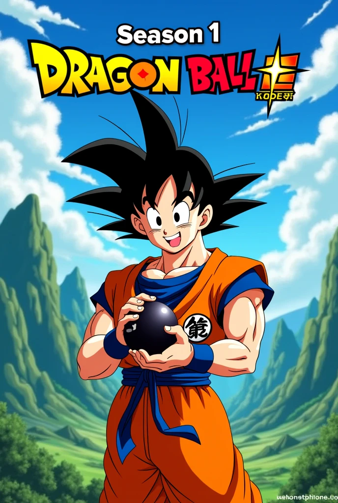 Make a thumbnail on dragon ball classic series s1. Write on the poster season 1 and language indi
