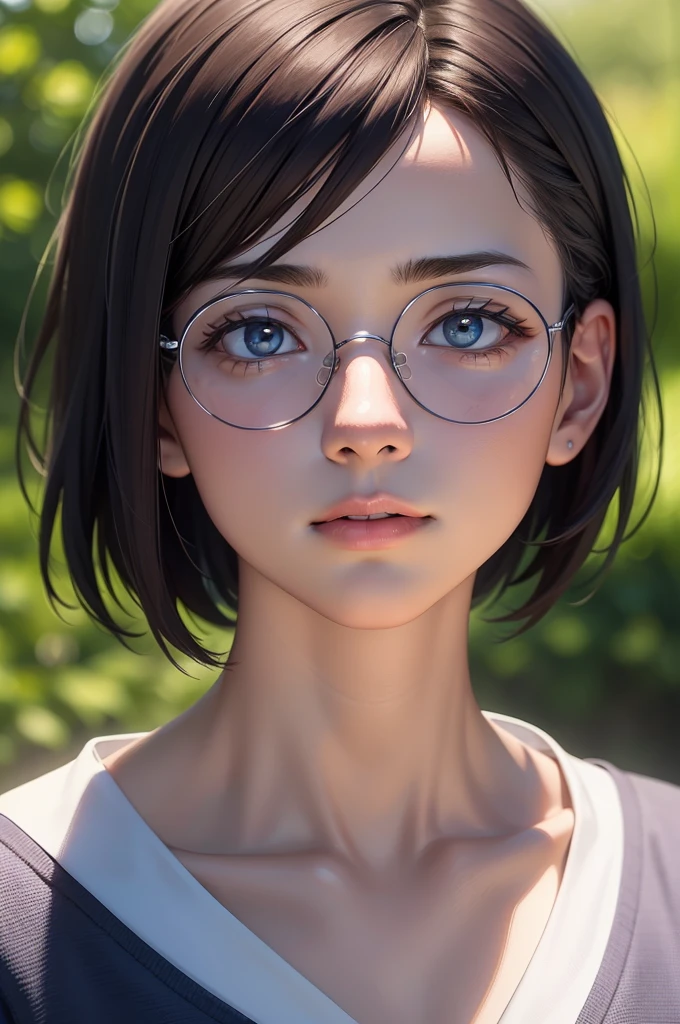a young boy with short dark hair, glasses, wearing a blue and white soccer uniform, standing on a soccer field, photo-realistic, detailed facial features, dynamic pose, cinematic lighting, vibrant colors, (best quality,4k,8k,highres,masterpiece:1.2),ultra-detailed,(realistic,photorealistic,photo-realistic:1.37),hyperrealistic,digital painting,highly detailed,intricate details,striking composition,dramatic lighting,vivid colors,stunning details,award winning photograph,sharp focus