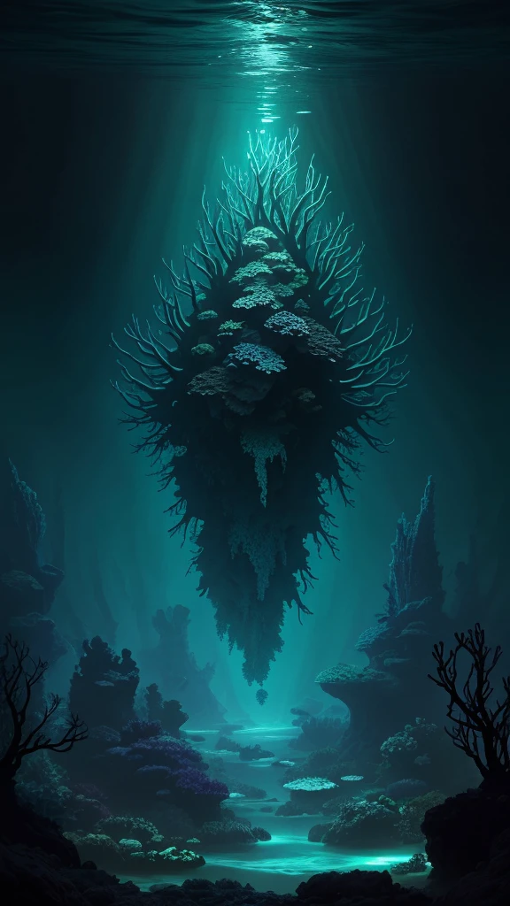 Abstract Aesthetic Dark Water Feeling:

Subject: Mysterious underwater creature
Setting: Deep abyss of the ocean
Action: Slowly emerging from the shadows
Context: Surrounded by bioluminescent organisms
Environment: Submerged in darkness with faint glows
Lighting: Ethereal, dim, with subtle bioluminescent accents
Artist: Surrealist
Style: Dreamlike and mysterious
Medium: Digital painting
Type: Fantasy
Color Scheme: Deep blues, purples, and subtle greens
Computer Graphics: High-quality, detailed rendering
Quality: Cinematic and immersive

Positive Prompt:
Underwater creature, deep abyss, emerging, bioluminescent surroundings, submerged darkness, ethereal lighting, surrealist artist, dreamlike style, digital painting, fantasy type, deep blues, purples, subtle greens, high-quality graphics, cinematic quality.