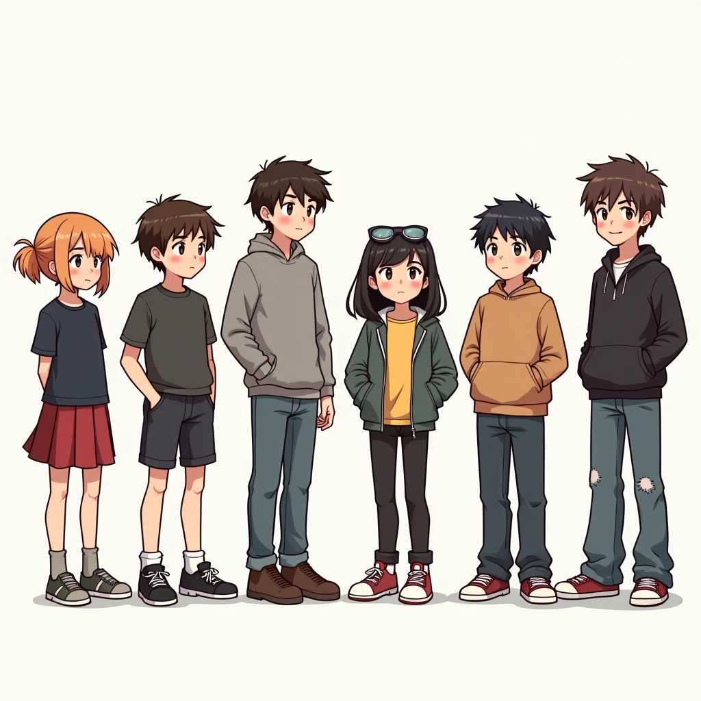 Fiveboys eightgirls stand in line