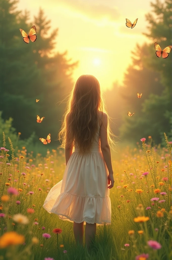 a girl with her back turned