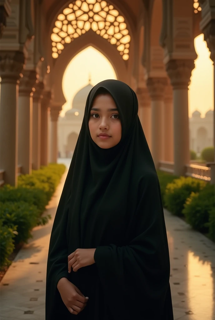 Premium Photo | A Muslim girl with a Black hijab and niqab