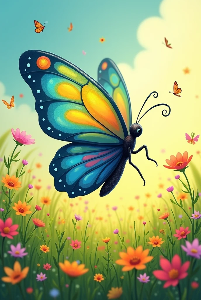 butterfly with buss of butterflies
Cartoon character