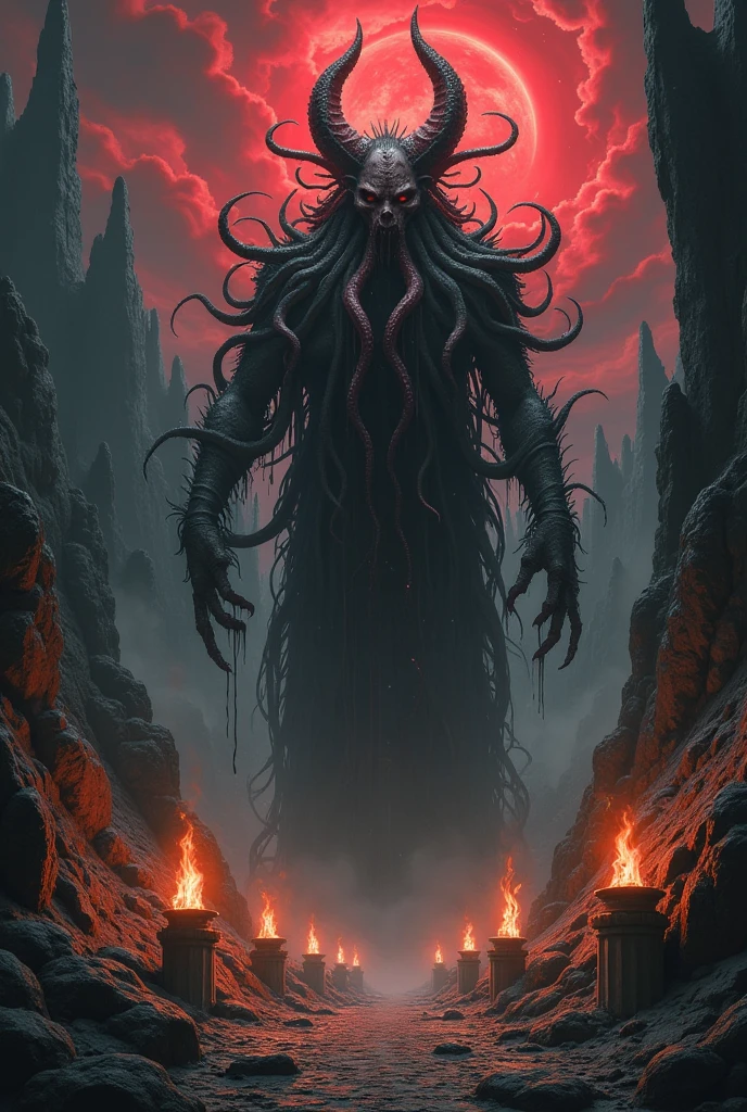 The tentacled Iblis had a face as ugly as could be, he was the god of the Iblis and he was extremely hideous