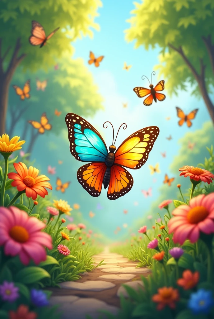 butterfly in buss of butterflies
Cartoon character
