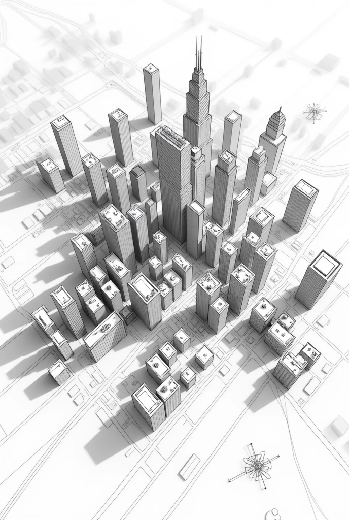 that the plan is in black and white with the names of each area and without people inside