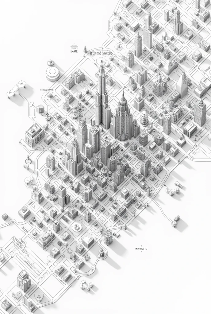 that the plan is in black and white with the names of each area and without people inside