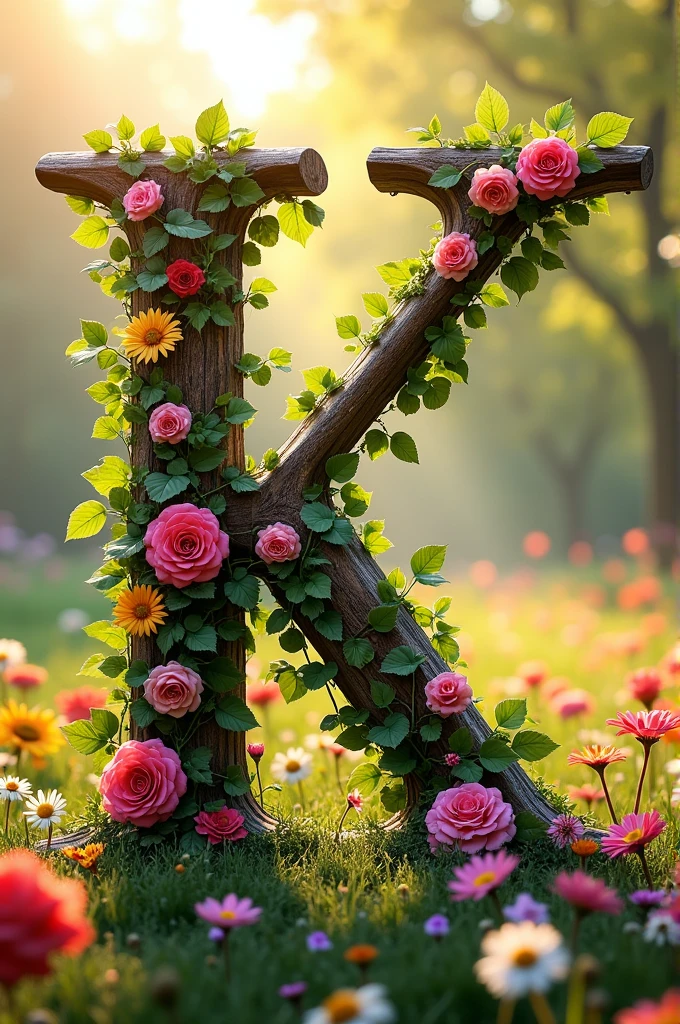 big letter k with flowers
