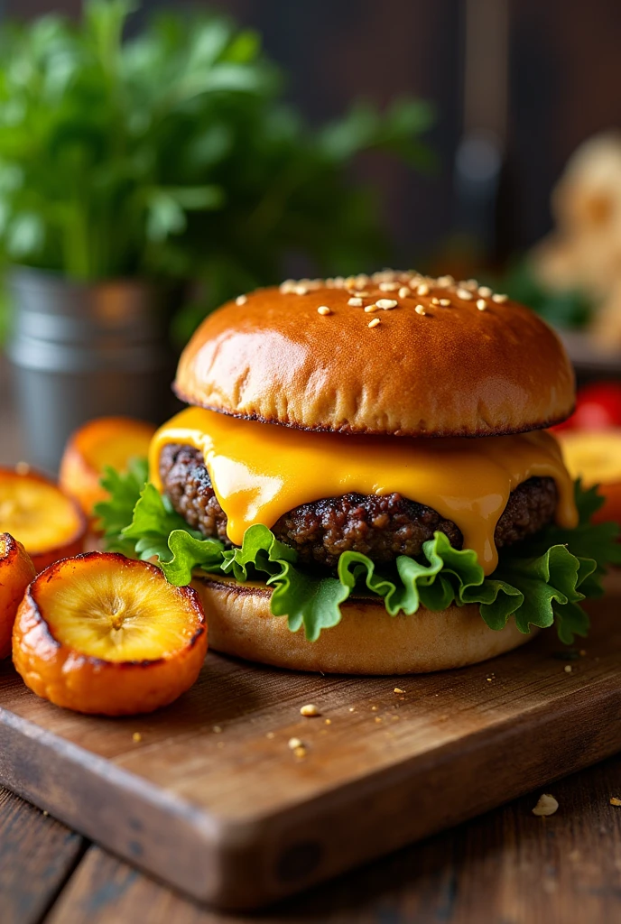 150 gram ground beef hamburger;queso;fried ripe plantains