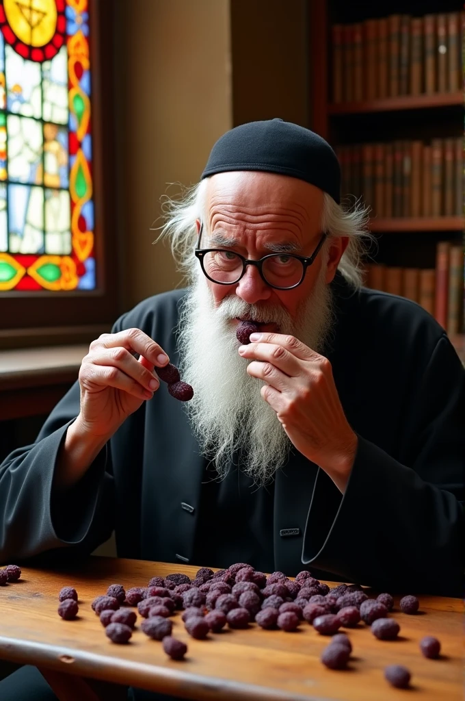 Un rabbi qui mange du raisin