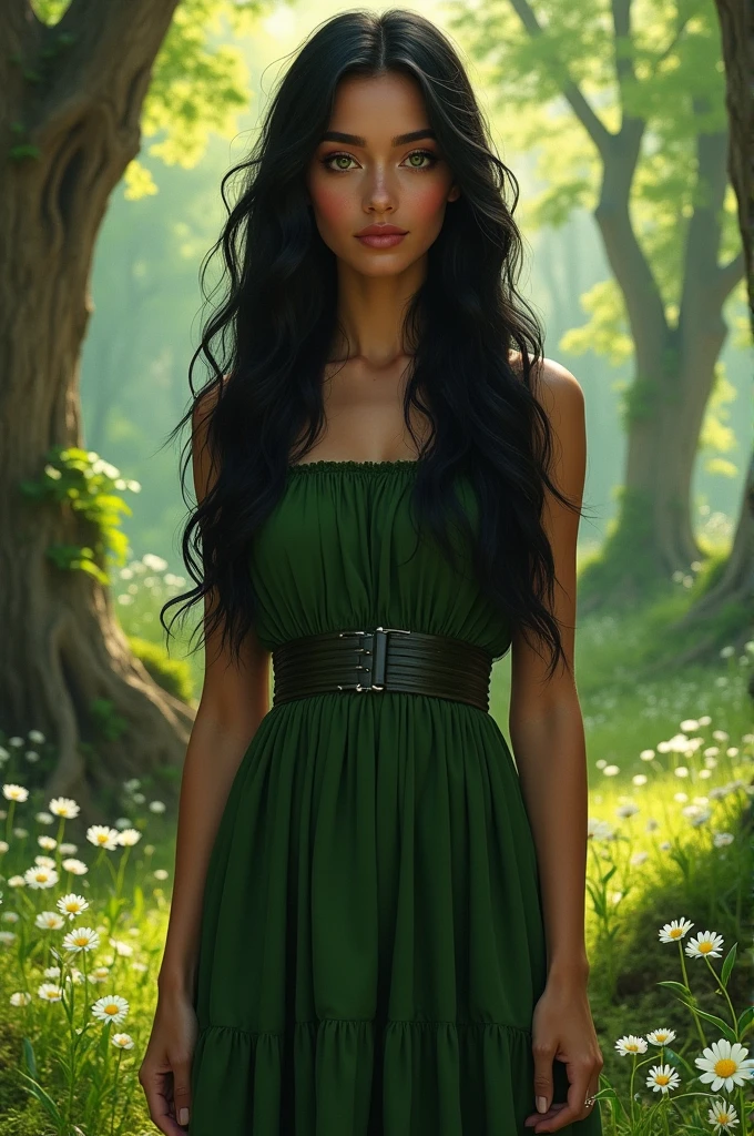 Elizabeth was a young woman of incomparable beauty. Her long black hair flowed down to her waist and her eyes, a deep green, reflected the essence of the forest surrounding the village