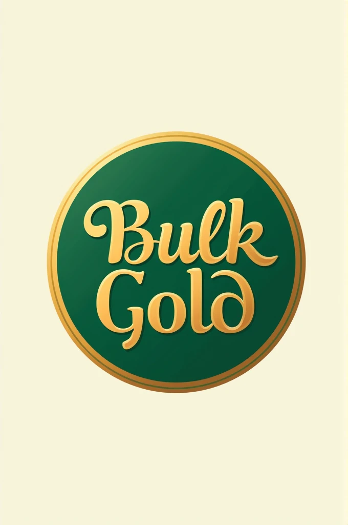 Logo for an elegant rice brand called "Bulk Gold" and its main colors are gold and green.