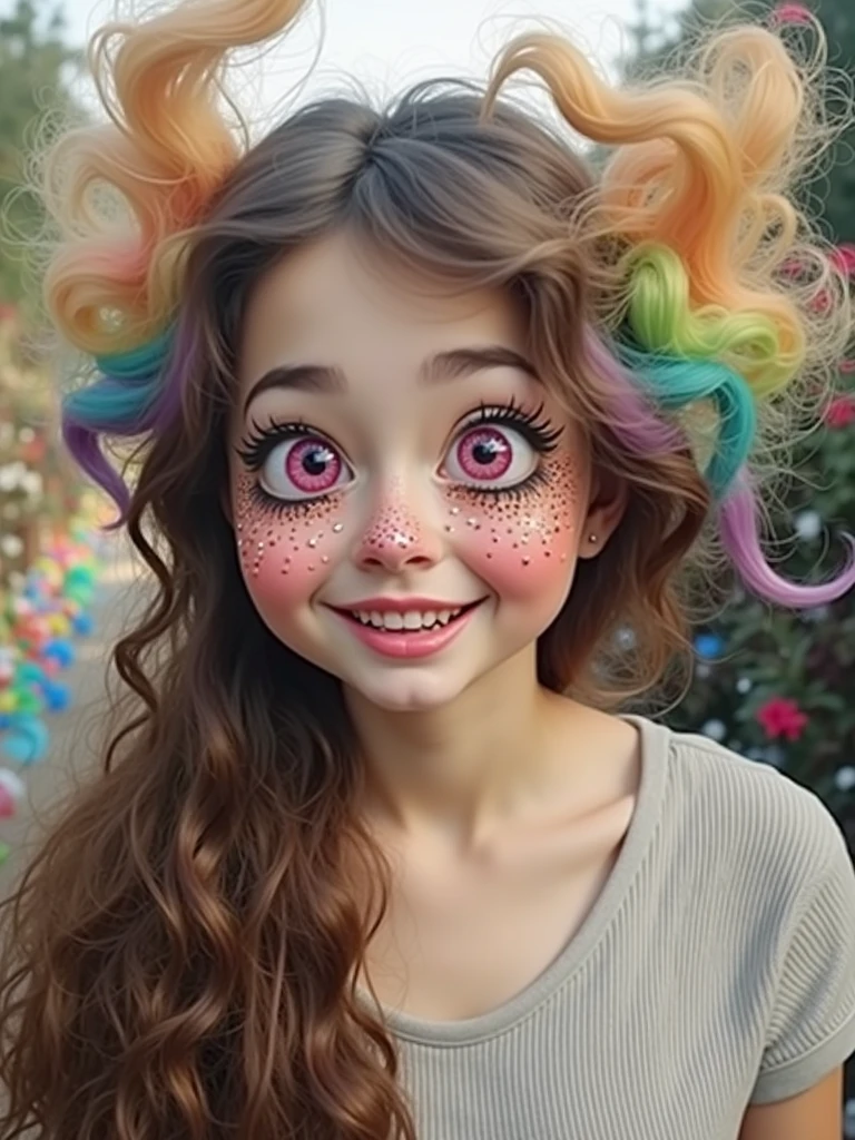 Crazy girly face
