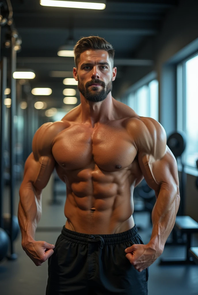 A man in his best form of musale building
