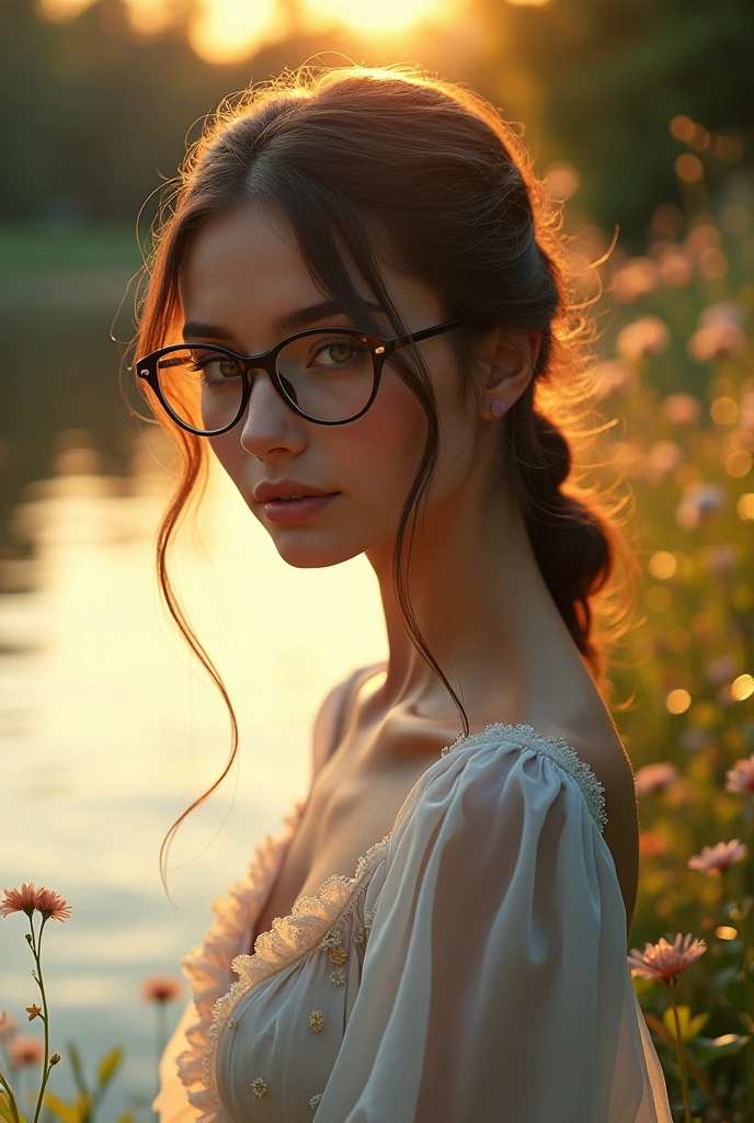 A girl who is wearing a spectacle is beautiful like a swan