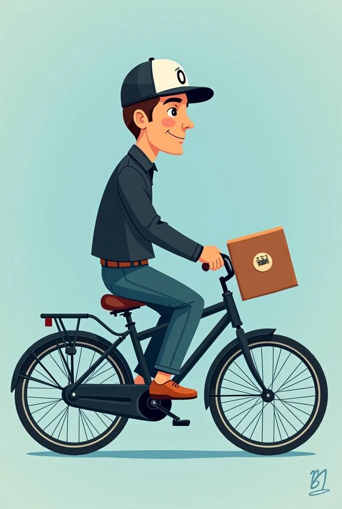 Stefani O motoboy:
conceito: A design that values the personal name, giving a more humanized and reliable touch to the service.
elements: The use of letters with a more elegant typography, possibly integrating a symbol that represents trust and security.
Add a delivery boy. The image background needs to be medium blue.
