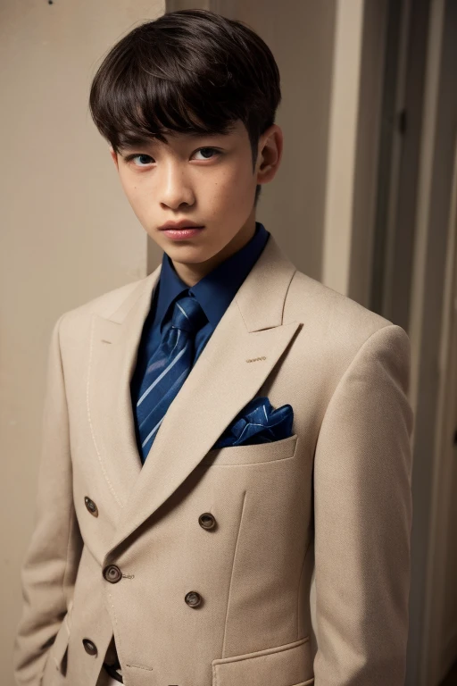 a 13 year old male wearing a suit

BELT VISABLE 4K HIGH QUALITY DETAILED 