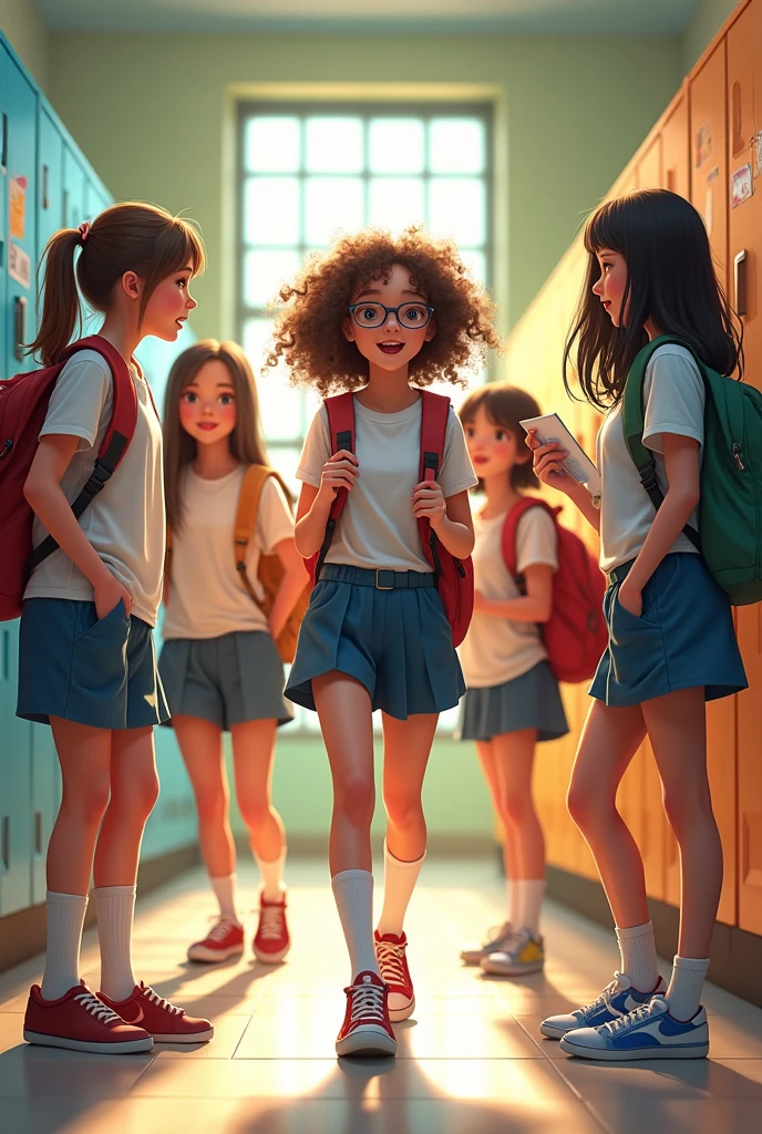 School girls in a realistic style