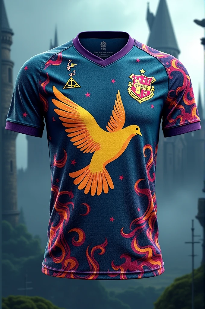 Team jersey design with a dove and Harry Potter elements
