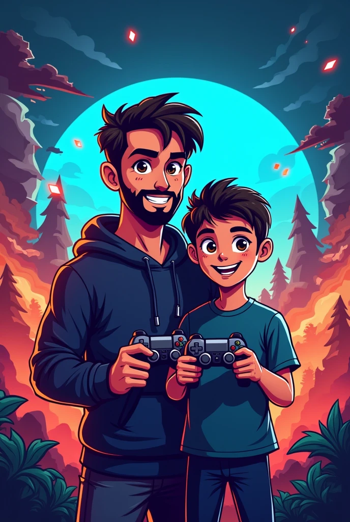 Jay and jayy father and son brown eyes gaming logo