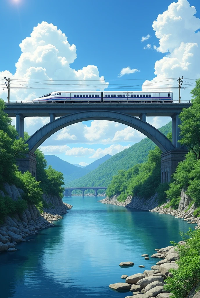 Shinkansen on the bridge during the day
River, riverbed, embankment