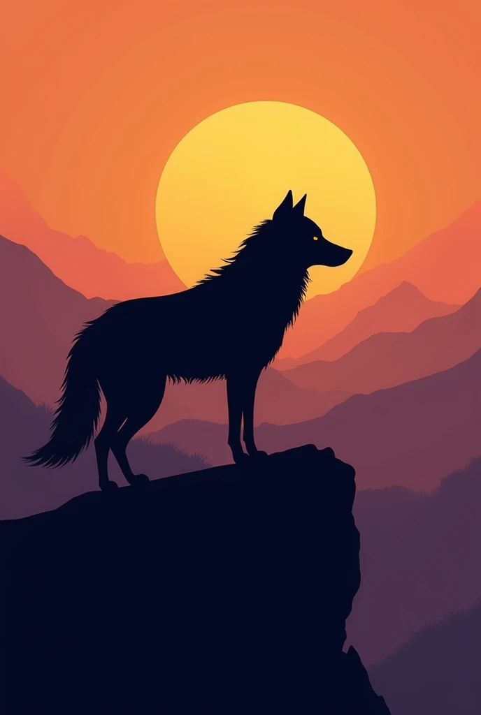 An image of a wolf silhouette for a stamp
