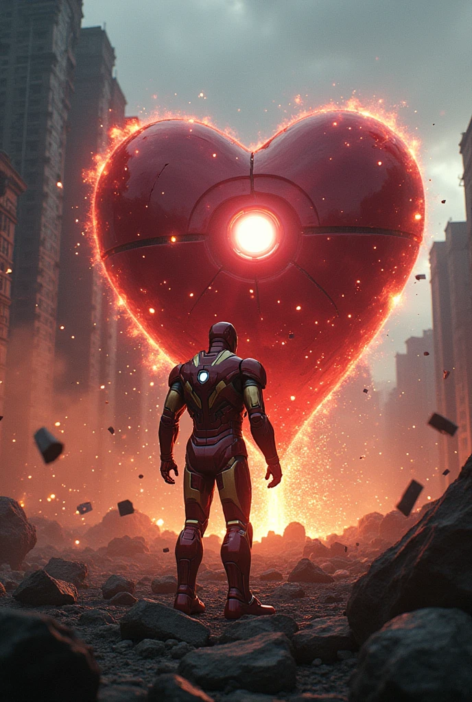Iron man pierced through the heart 