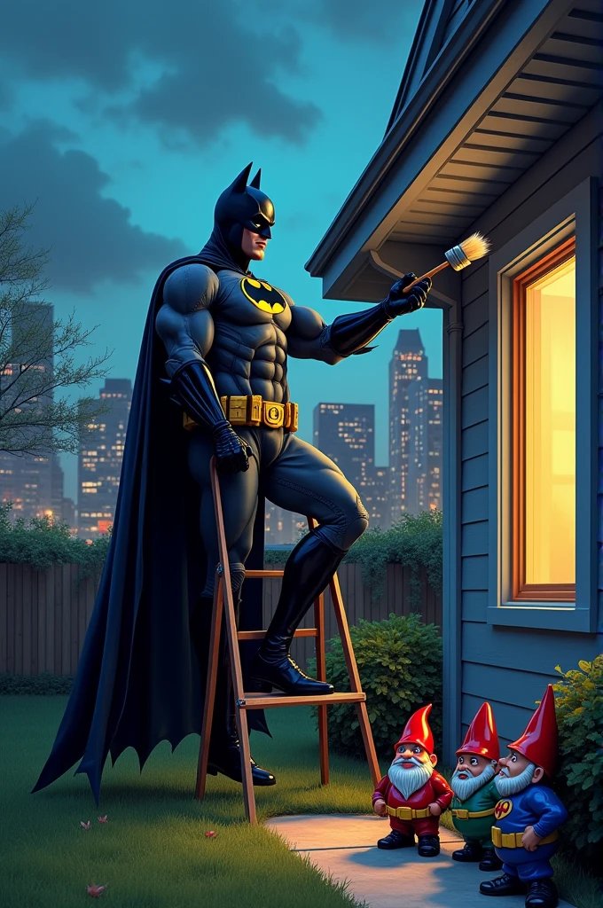 Batman painting his house with Comex