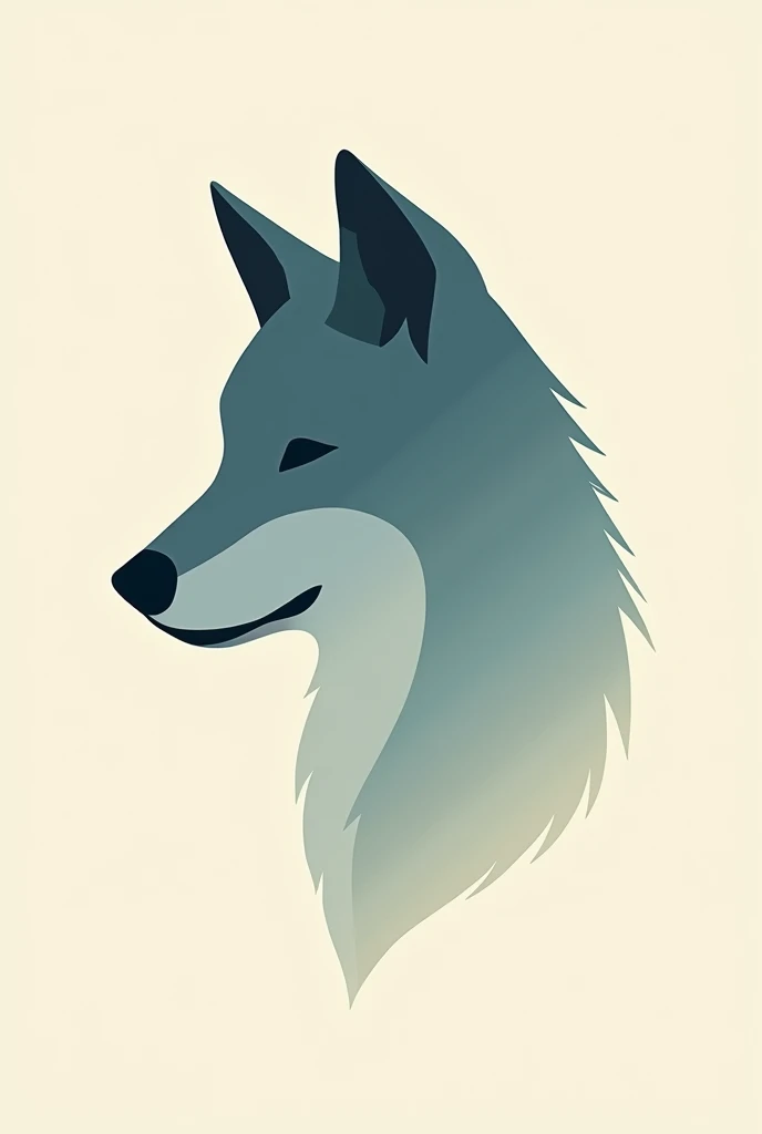 An image of a wolf's head silhouette that is not scary for a stamp 
