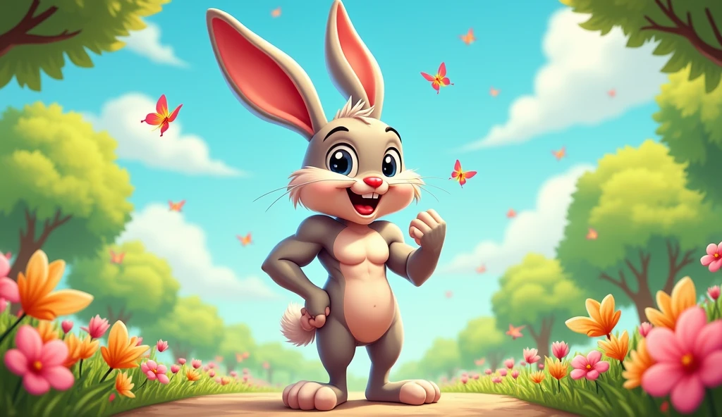 Muscle, bunny, cartoon, abs, athlete, body, sexy, hd