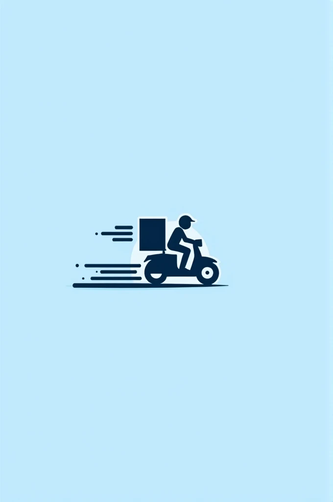 conceito: A minimalist logo, with the company name: Stefani O motoboy.  highlighting the logistics part with a touch of professionalism and organization.
elements: Box icons, a motorcycle delivery driver following a road, geometric shapes representing planning and efficiency. Make the logo background medium blue