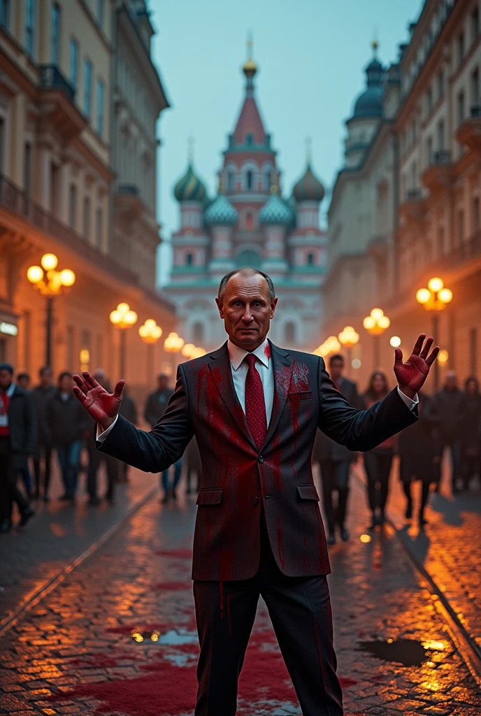 Putin stands in Kyiv covered in blood and does Suuuuu with Ronaldo