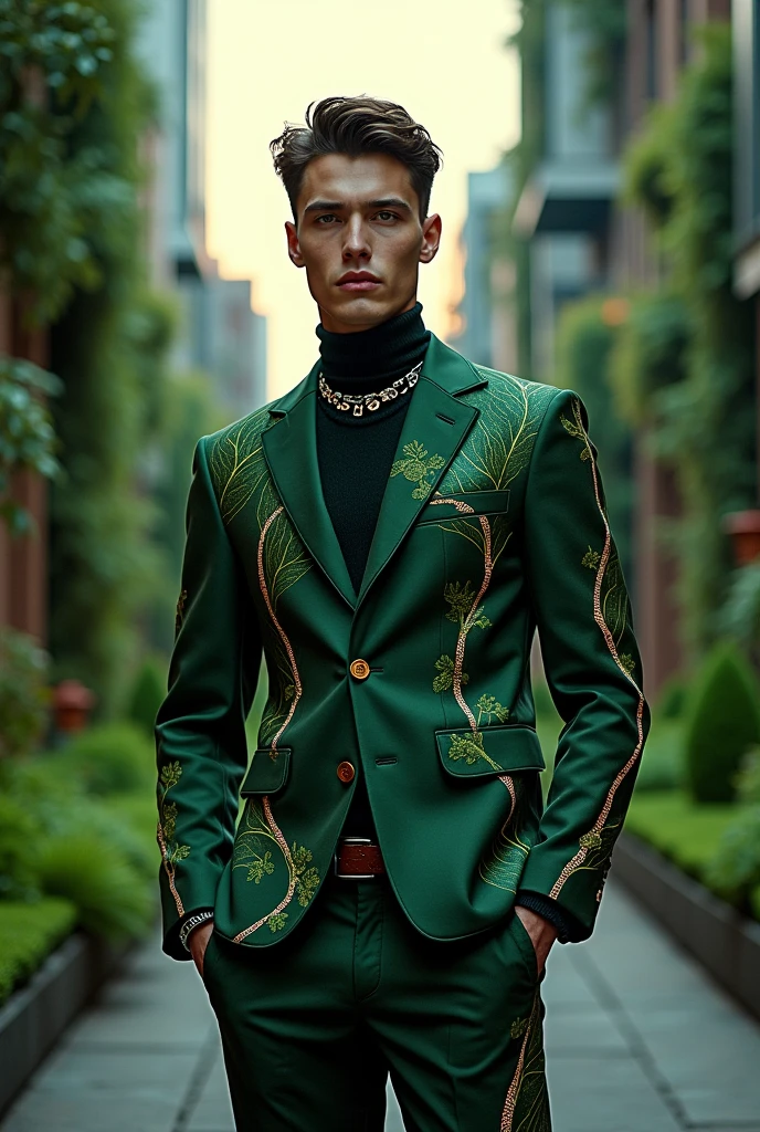 Men's fashion inspired by plants 100 years from now