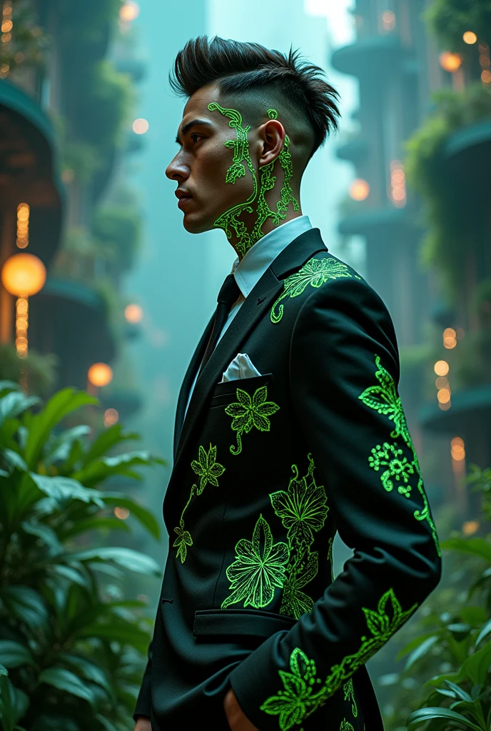 Men's fashion inspired by plants 100 years from now