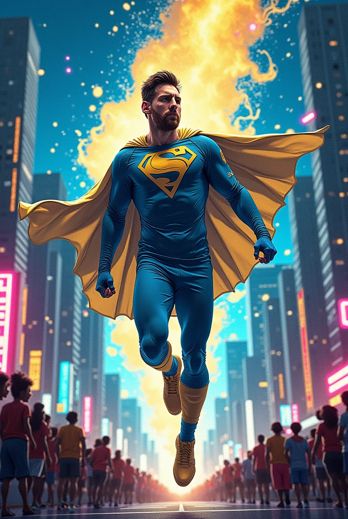 Lionel Messi as a superhero 
