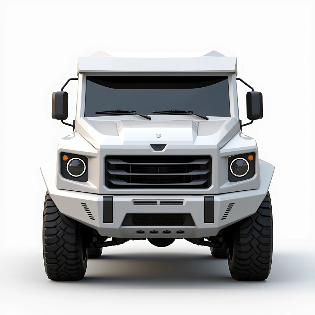 (masterpiece, top quality, best quality, official art,beautiful and aesthetic:1.2),(4k,8k, best quality,masterpiece:1.2),(((white background))), solo,Game item, a white armored truck, the structure is accurate and modern realistic, with consistent lighting that looks natural and believable.