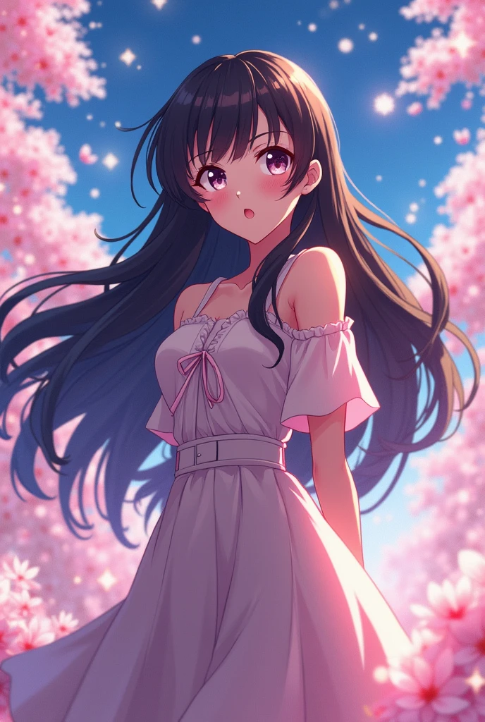 A female anime character facing forward without clothes.