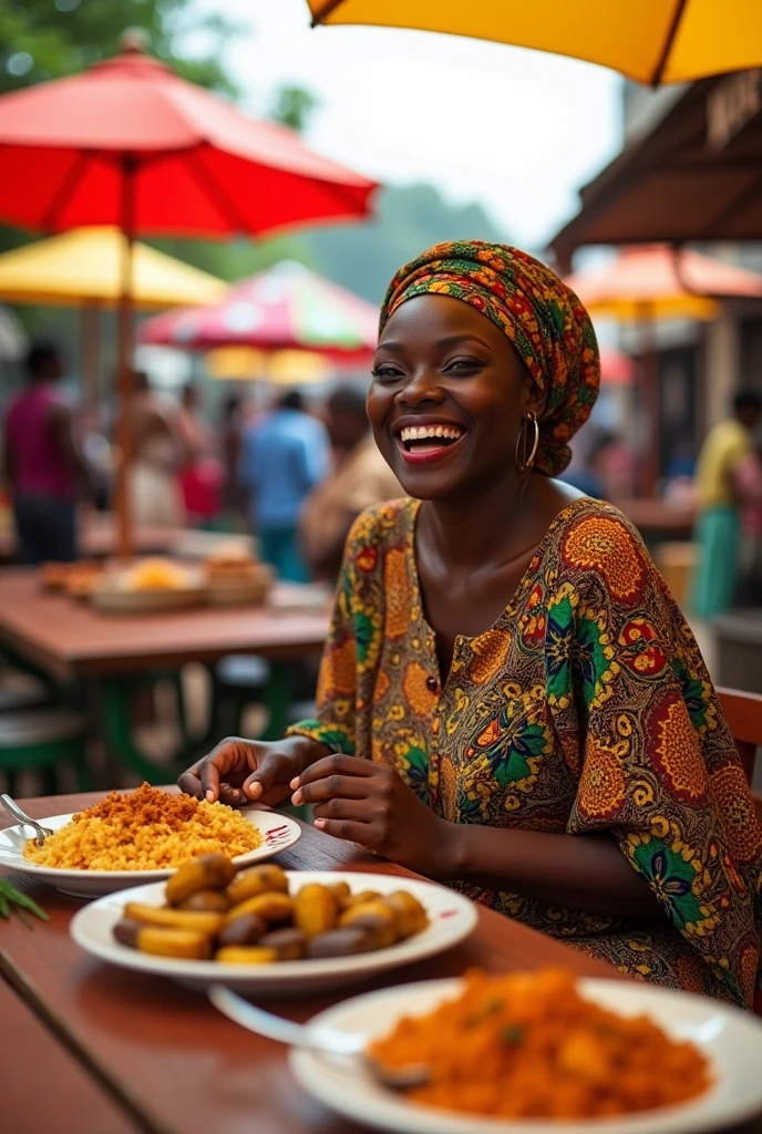 Extra huge African age woman Muslim eating