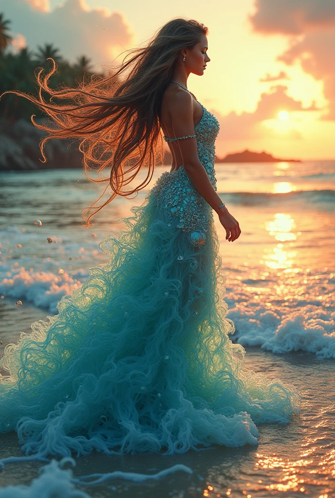Goddess Iemanjá in the sea