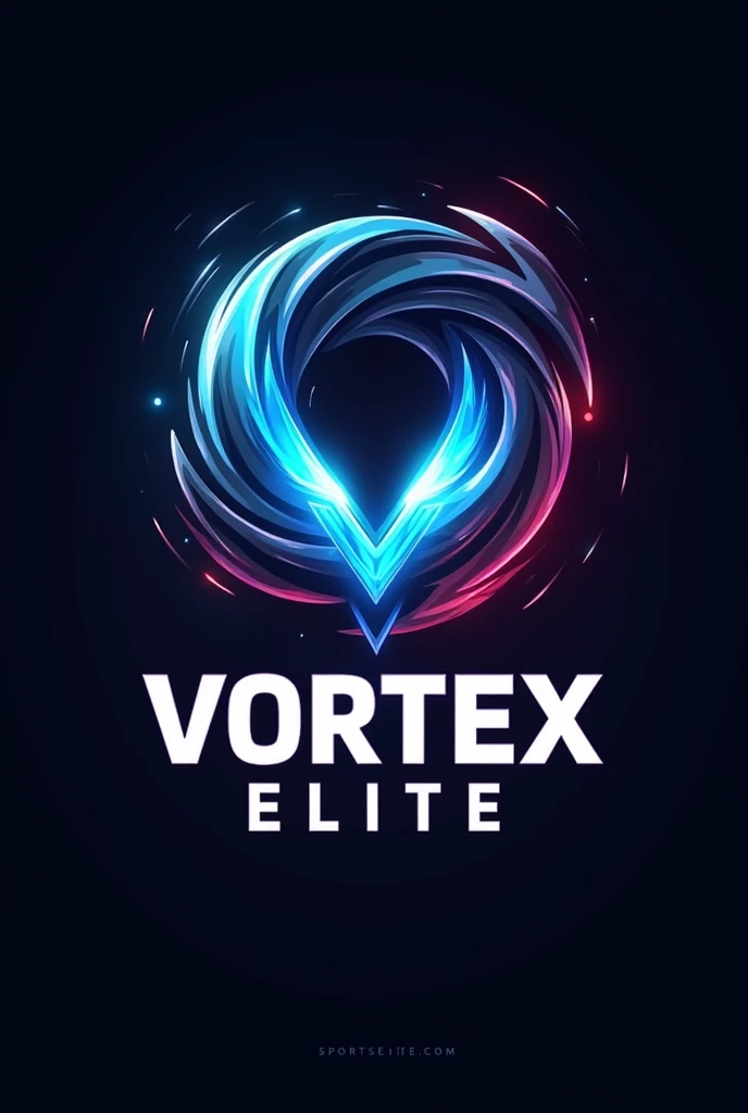 The Vortex Elite esports logo can feature a dynamic swirl or vortex symbol to represent energy and speed.. Use strong and modern colors, like blue and black or red and black, to give a bold and professional impression. Add elements like sharp lines or light effects to highlight the futuristic impression. No "Vortex Elite" can be placed with a bold and easy-to-read font, with shadow or glow effects to make it stand out.