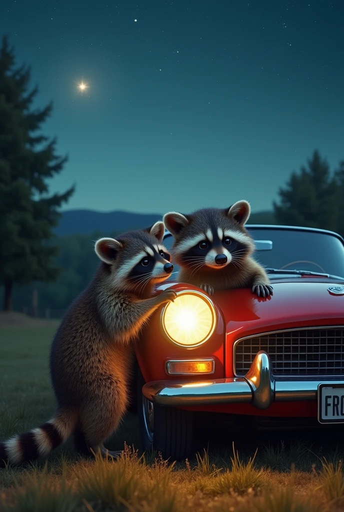 A photo of the temach kissing headlights they say