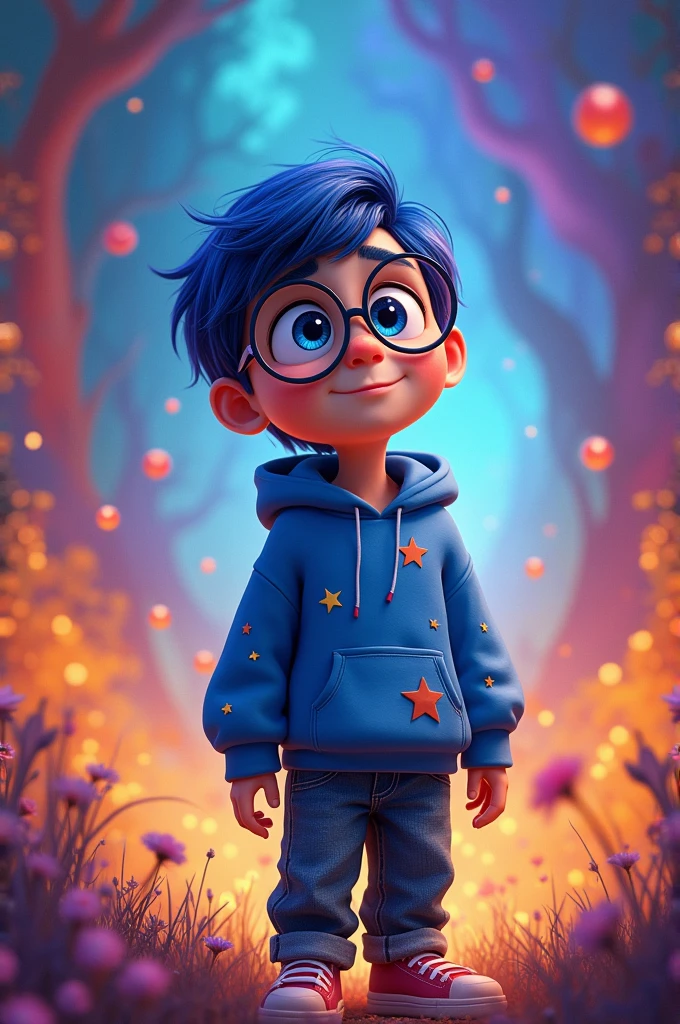 Make the Inside Out sadness cartoon in a boy version