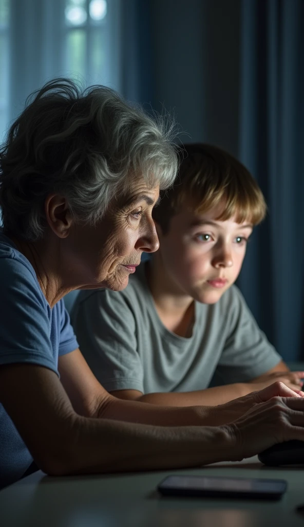 The 56-year-old mother, her skin starting to wrinkle, but her eyes full of love and concern, walked towards her son who was playing video games in front of the computer screen. The handsome face of her son remained calm, showing no emotion.