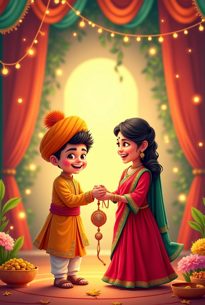 Create a poster that team chariot wishes everyone a happy rakshabandhan